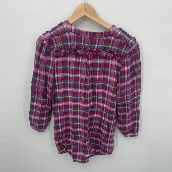 Matilda Jane | Millie All Day Ruffle Plaid Top // M - Picture 9 of 10